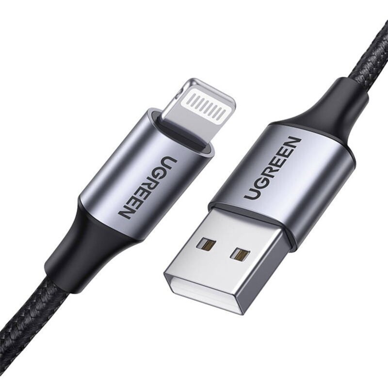 Cablu incarcare Lightning, 2.4A Ugreen, 480Mbps, 1m, gri, 60156