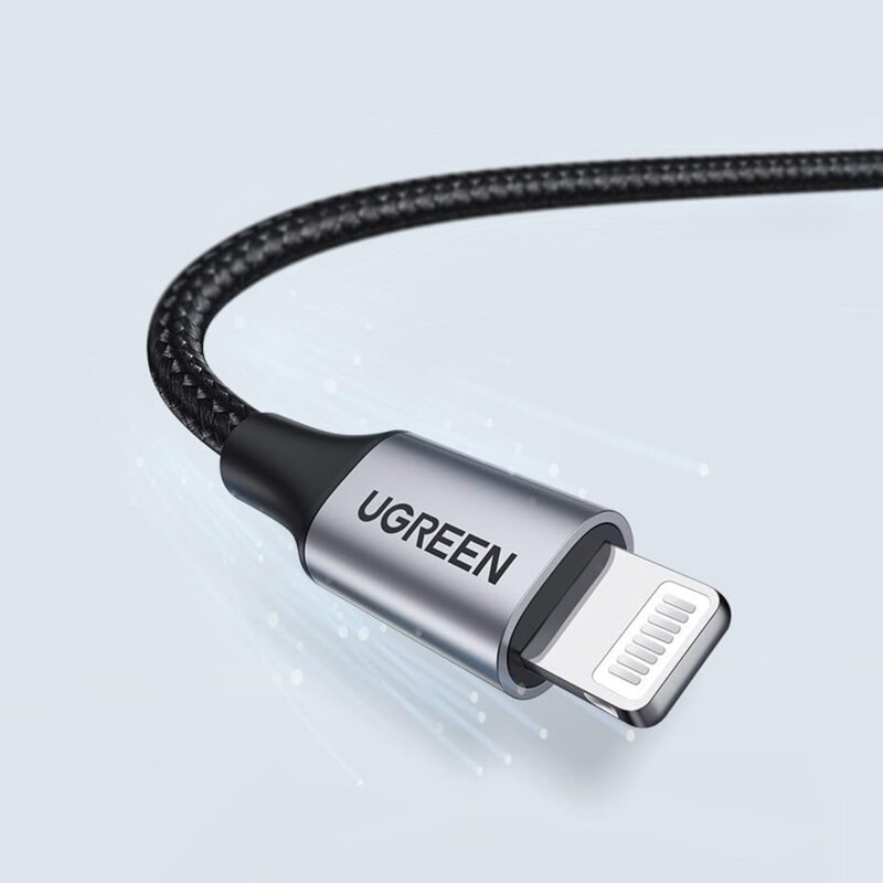 Cablu incarcare Lightning, 2.4A Ugreen, 480Mbps, 1m, gri, 60156