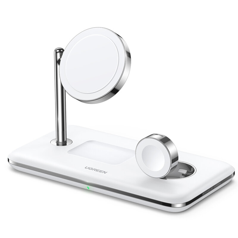 Statie incarcare wireless 3in1 25W, Ugreen, MFi certificata, alb, 90326