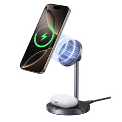 Incarcator wireless 2in1 Apple telefon + casti Ugreen, 20W, negru, 45382