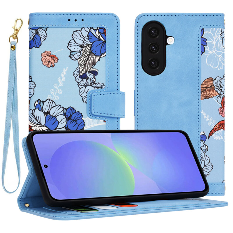 Husa personalizata fete Samsung Galaxy A36 5G Techsuit FlipCraft, bleu