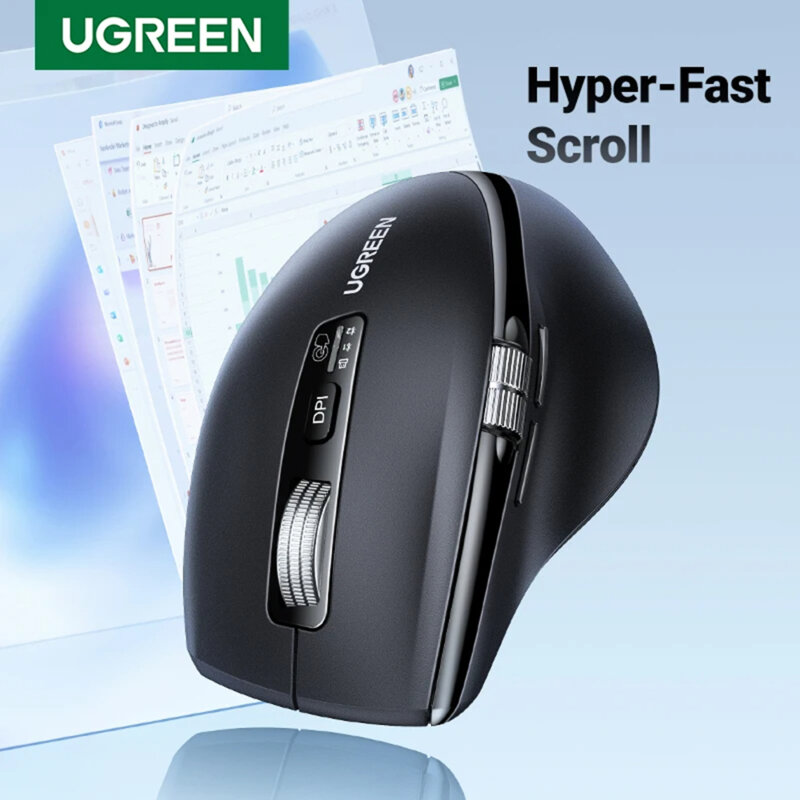 Mouse wireless Bluetooth 5.4 Ugreen, 5000DPI, negru, 45792
