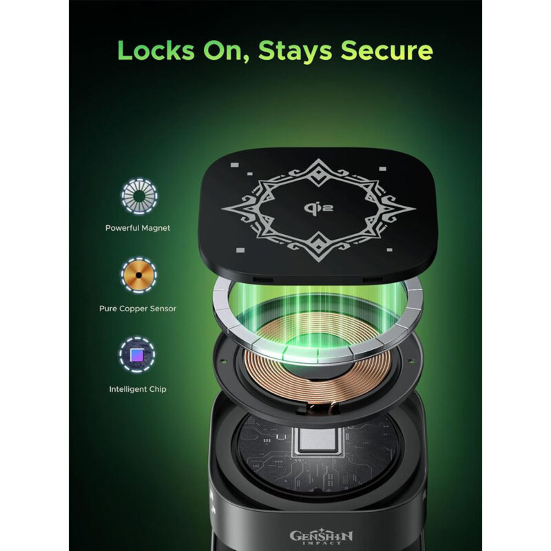Incarcator wireless MagSafe 2in1 Ugreen ft. Genshin Impact, 15W