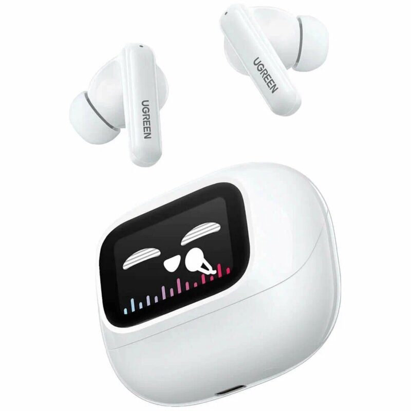 Casti Bluetooth cu smart display, ANC Ugreen, alb, 55137