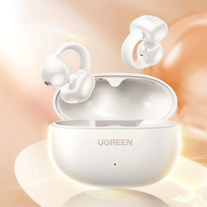 Casti Bluetooth cu microfon Noise Cancelling Ugreen, alb, 45786