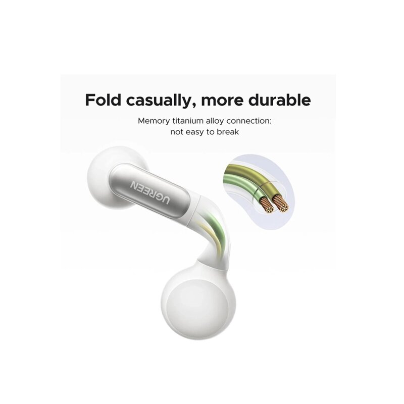 Casti Bluetooth TWS, Call Noise Reduction Ugreen, alb, 45761