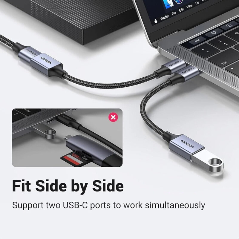 Adaptor USB la Type-C, OTG Ugreen, 5Gbps, 15cm, 70889