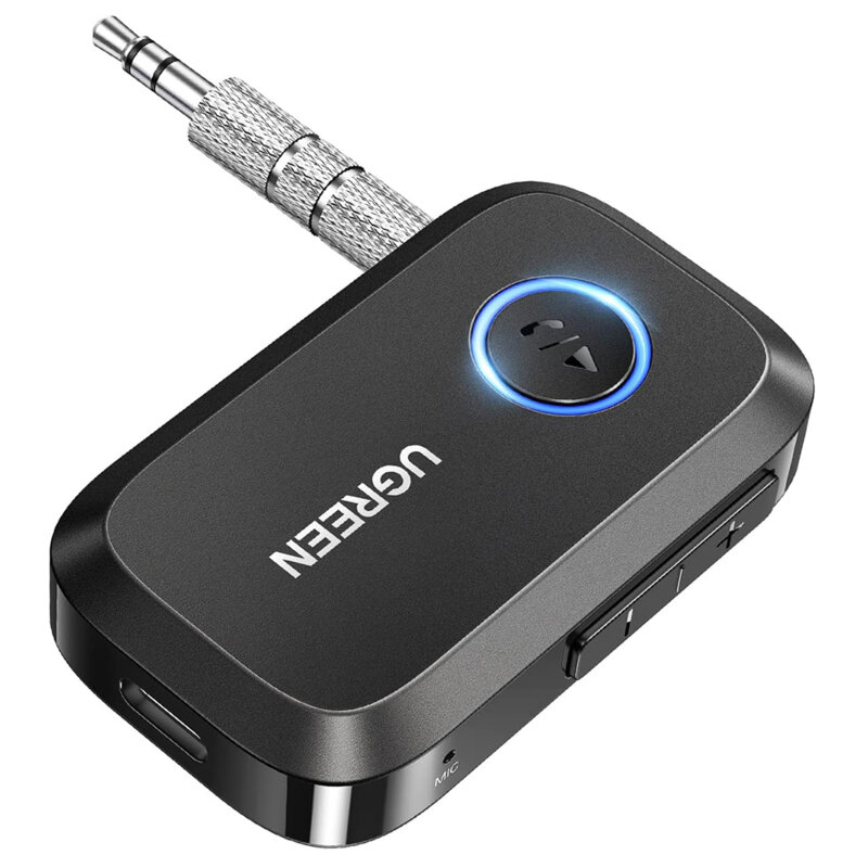 Adaptor audio Jack Bluetooth 5.3 cu microfon Ugreen, negru, 90748