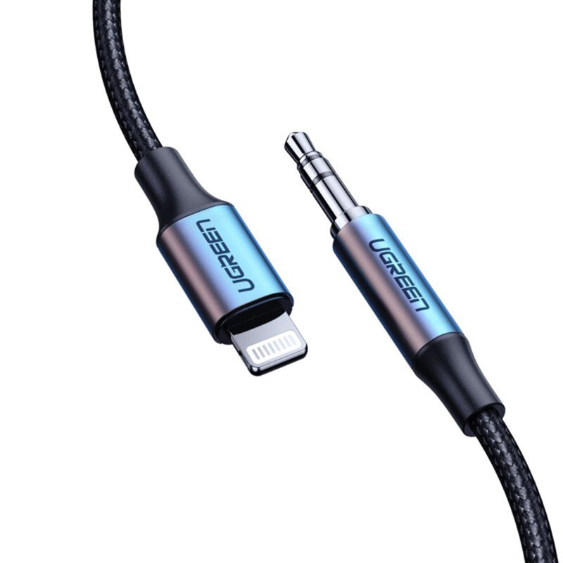 Cablu audio Ugreen, Jack 3.5mm la Lightning, compatibil Apple, 1m, negru, 70509