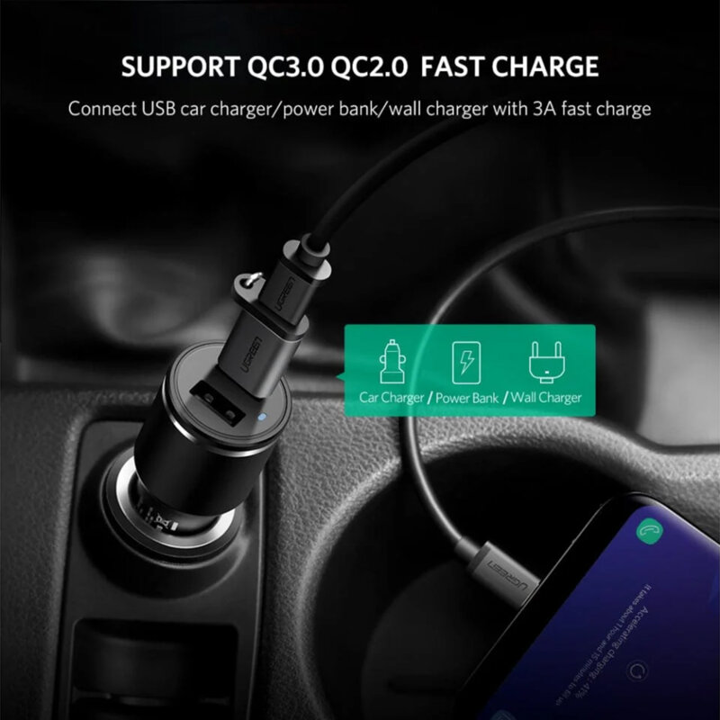 Adaptor OTG USB la tip C Ugreen, 3A, QC3.0, 5Gbps, 50533