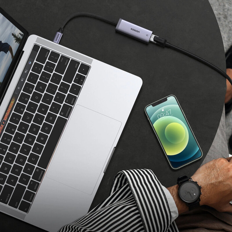 Adaptor internet USB-C la RJ45 Ugreen, 1000Mbps, 2.5G, 40322