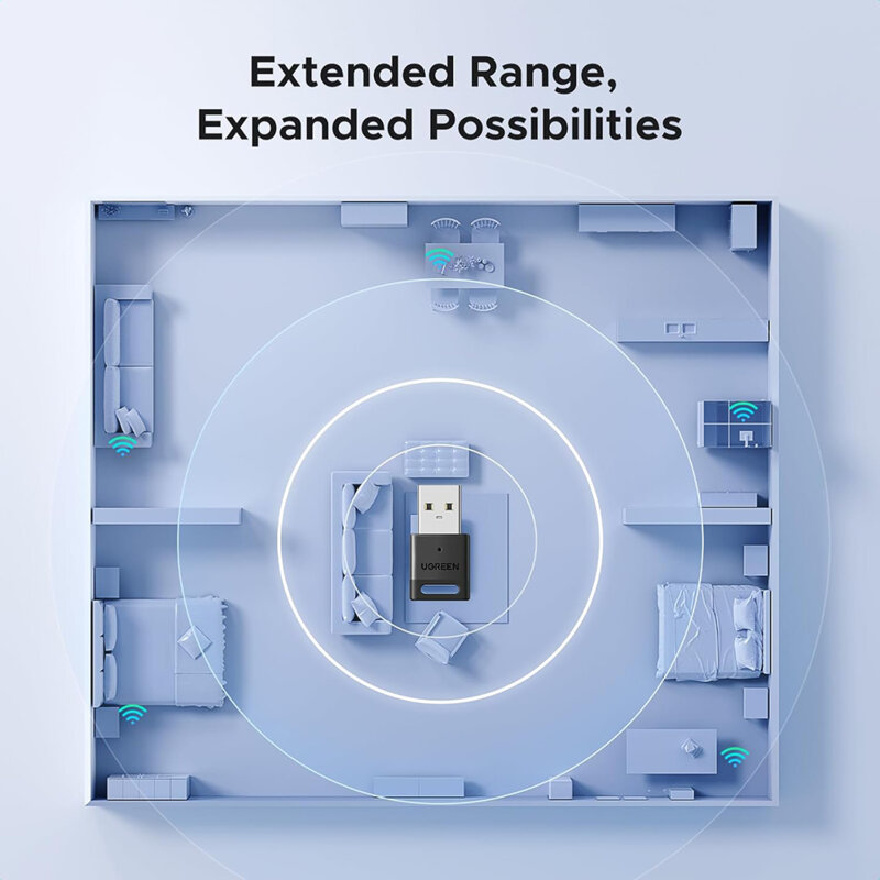 Adaptor wireless USB, Bluetooth 5.4 Ugreen, negru, 45134