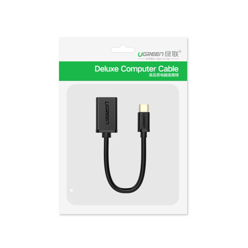 Adaptor cu cablu Ugreen, USB la USB Type-C 3.0 OTG, 5Gbps, negru 30701