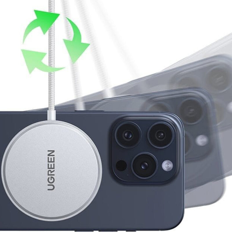 Incarcator wireless magnetic Qi2 Ugreen, 15W, alb, 35565