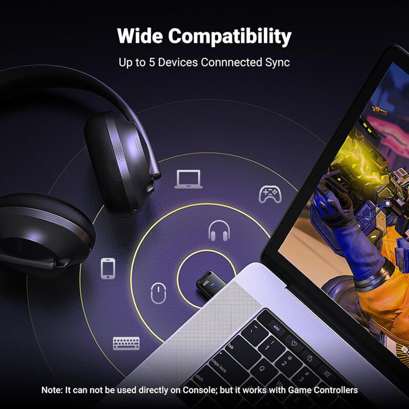 Adaptor Bluetooth pentru PC Ugreen, negru, 35058