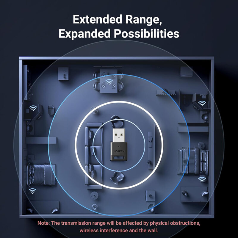 Adaptor Bluetooth pentru laptop, PC Ugreen, negru, 35995