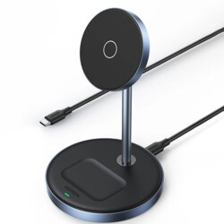 Statie incarcare 2in1 wireless Qi, 20W, Ugreen, magnetic, negru, 90668
