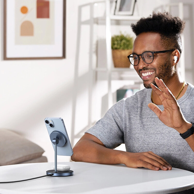 Statie incarcare 2in1 wireless Qi, 20W, Ugreen, magnetic, negru, 90668