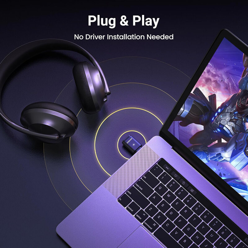 Adaptor USB-C Bluetooth 5.3 UGREEN 45008 — utilizare Plug & Play