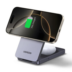 Incarcator wireless MagSafe pliabil Ugreen, 15W, negru, 45056