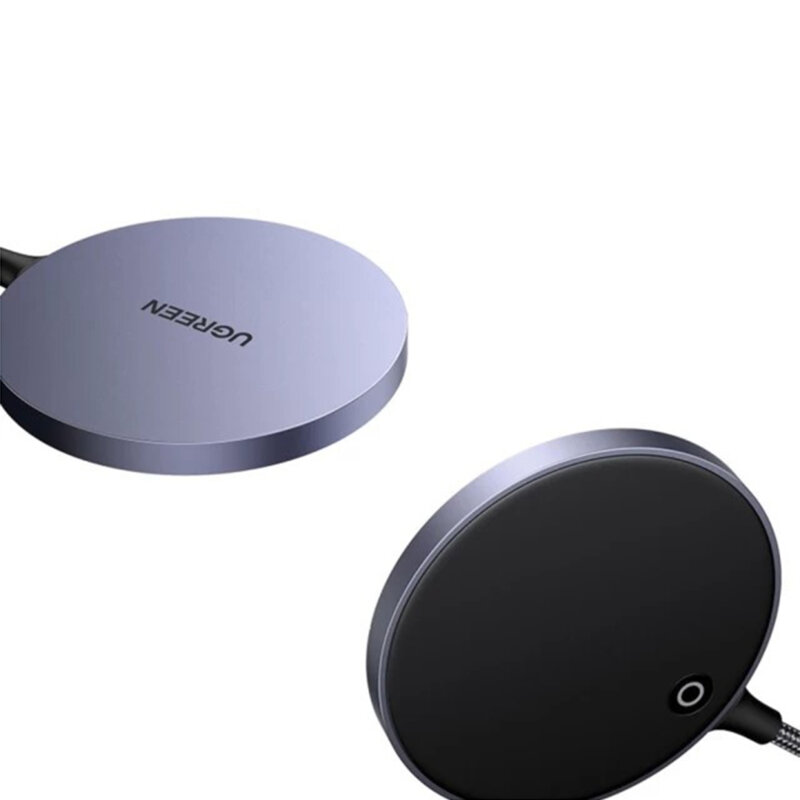 Incarcator wireless pentru telefon Qi 15W Ugreen, gri,  30233
