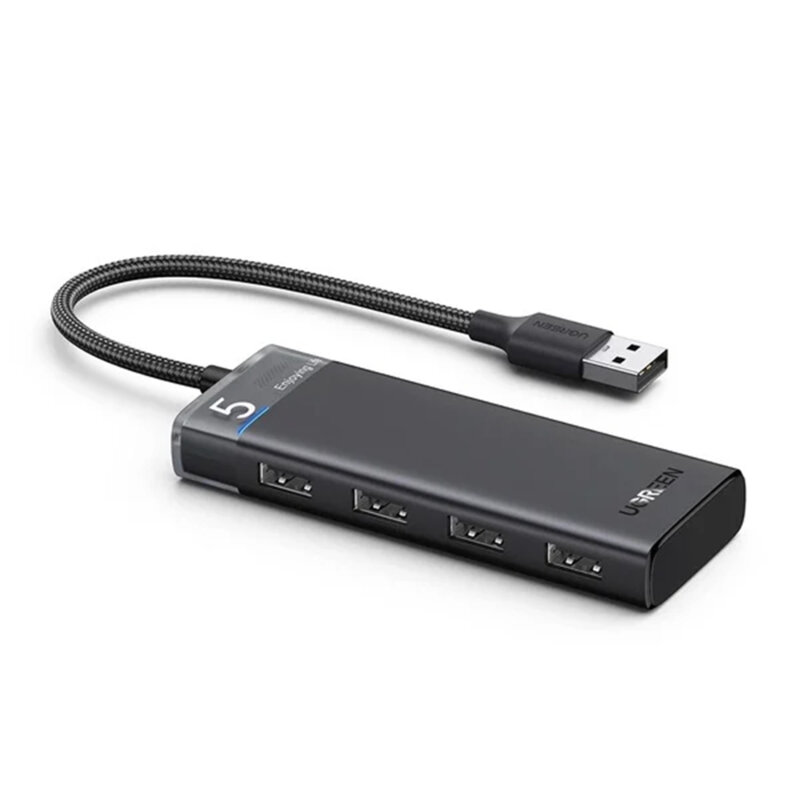 Hub USB la 4x USB, 1x Type-C Ugreen, 5Gbps, negru, 15548