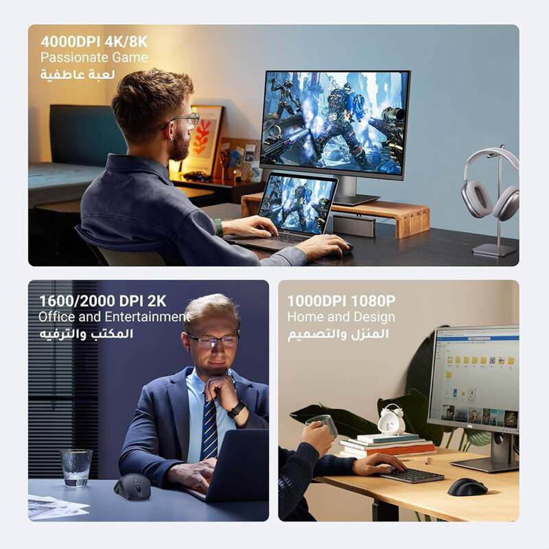 Mouse wireless Bluetooth pentru laptop, PC Ugreen, negru, 90395