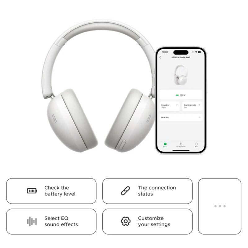 Casti wireless Bluetooth V5.4 Noise Reduction Ugreen, negru, 45018