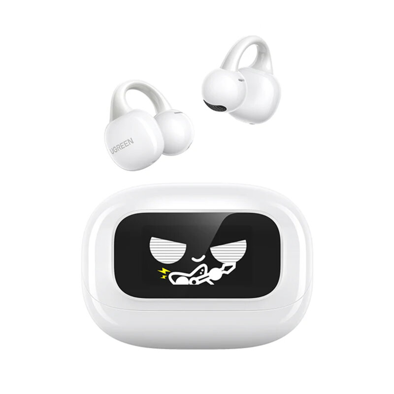 Casti Bluetooth 5.4 Noise Reduction cu display Ugreen, alb, 55136