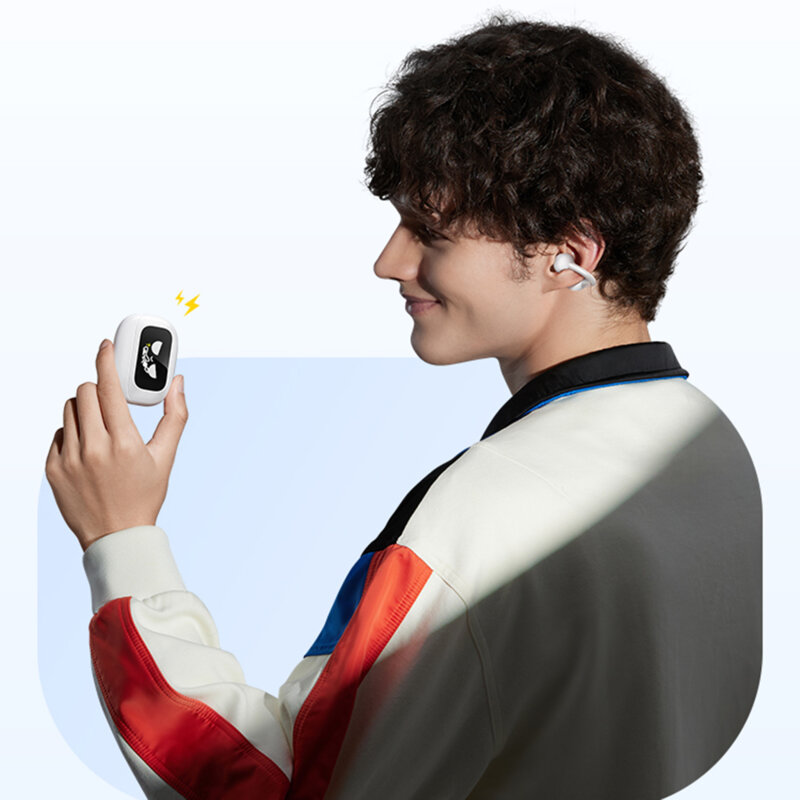 Casti Bluetooth 5.4 Noise Reduction cu display Ugreen, alb, 55136