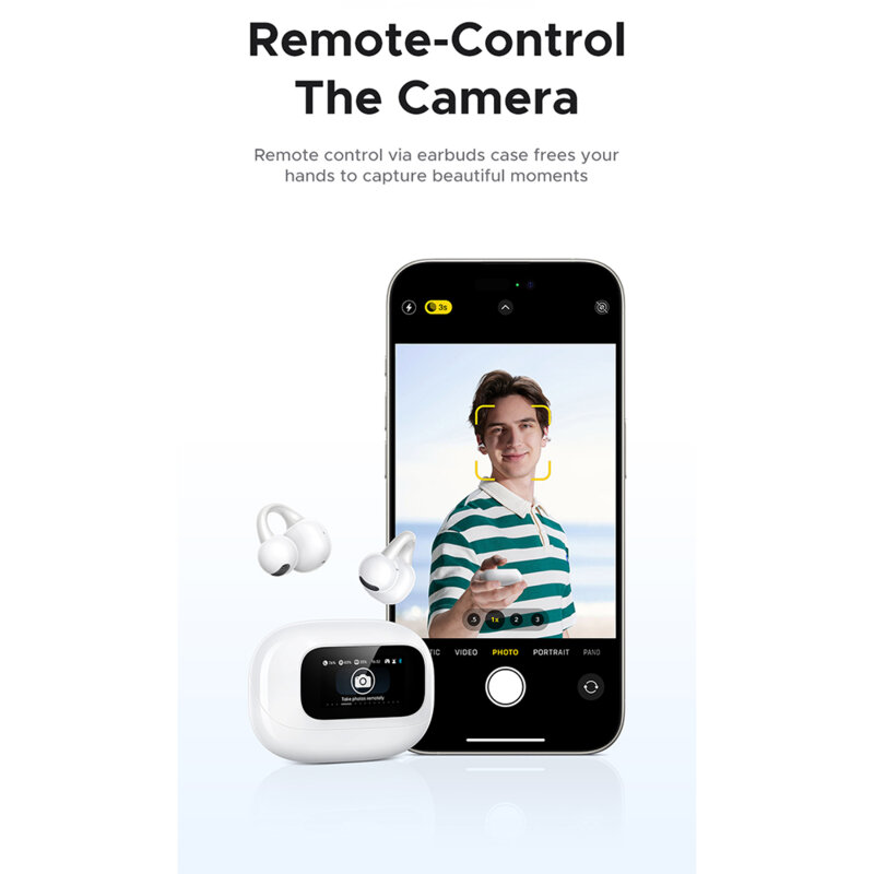 Casti Bluetooth 5.4 Noise Reduction cu display Ugreen, alb, 55136