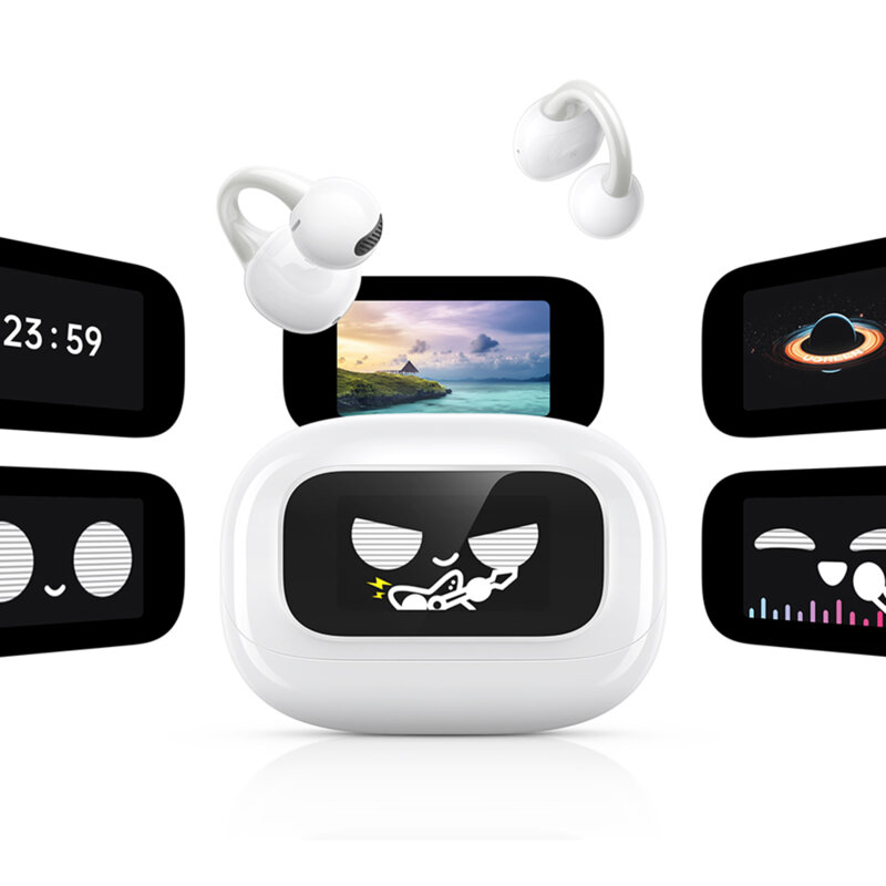 Casti Bluetooth 5.4 Noise Reduction cu display Ugreen, alb, 55136