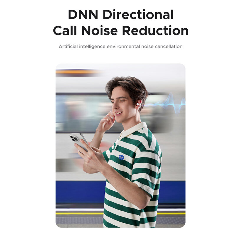 Casti Bluetooth 5.4 Noise Reduction cu display Ugreen, alb, 55136