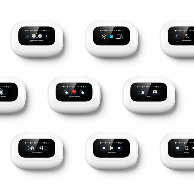 Casti Bluetooth 5.4 Noise Reduction cu display Ugreen, alb, 55136