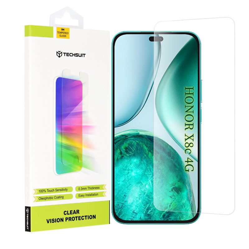 Folie sticla Honor X8c Techsuit Clear Vision Glass, transparenta