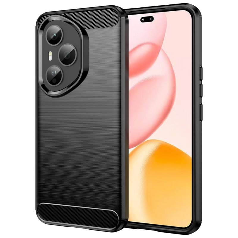 Husa Honor 400 Pro Techsuit Carbon Silicone, negru