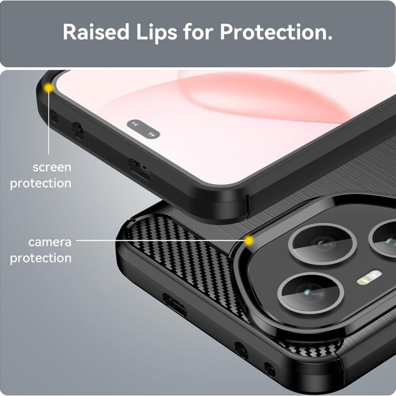 Husa Honor 400 Pro Techsuit Carbon Silicone, negru