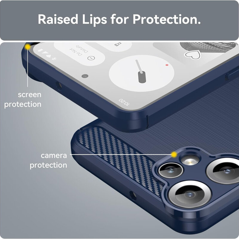 Husa Nothing CMF Phone 2 Pro Techsuit Carbon Silicone, albastru