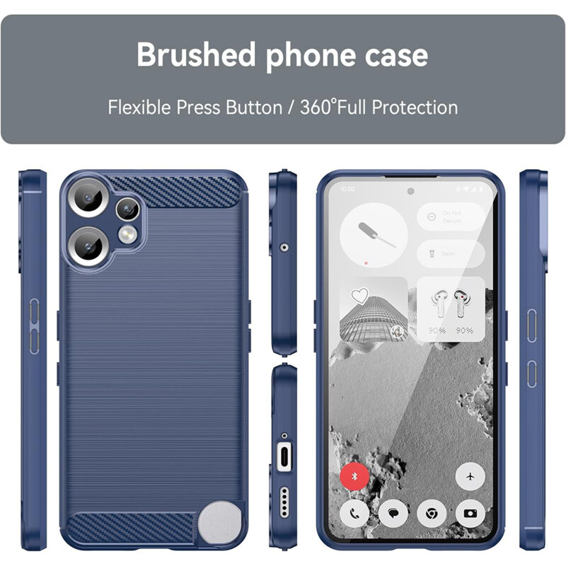 Husa Nothing CMF Phone 2 Pro Techsuit Carbon Silicone, albastru