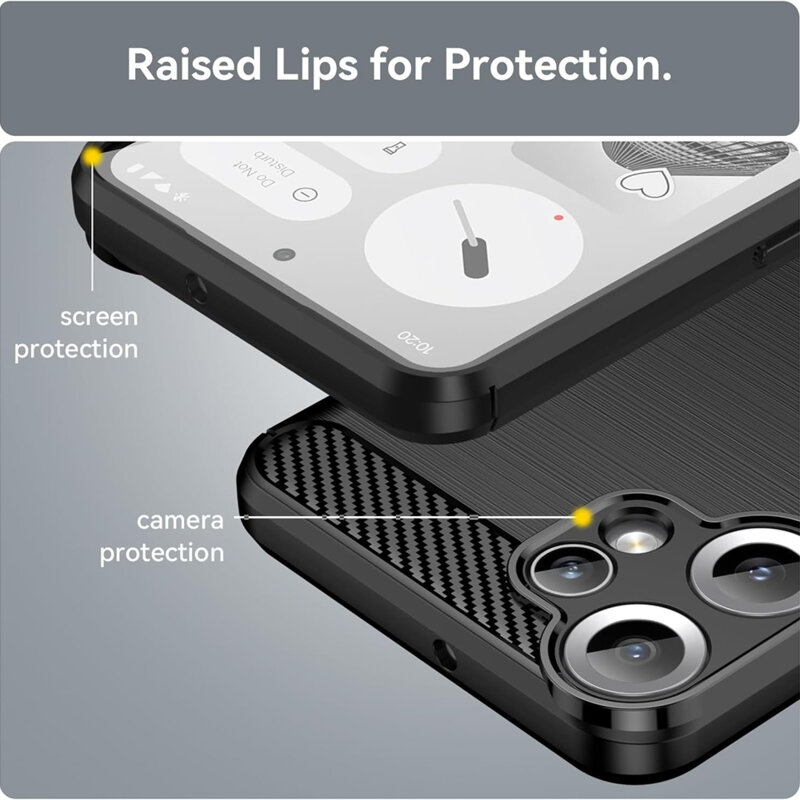 Husa Nothing CMF Phone 2 Pro Techsuit Carbon Silicone, negru