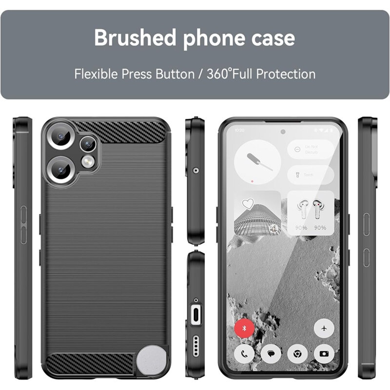 Husa Nothing CMF Phone 2 Pro Techsuit Carbon Silicone, negru