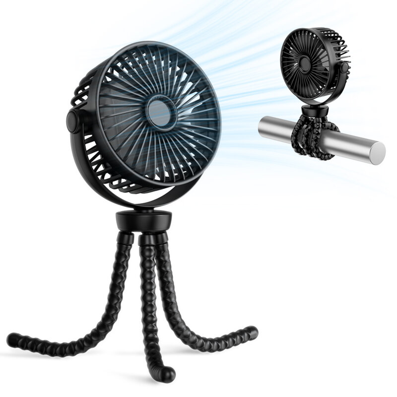 Ventilator portabil pentru carucior Techsuit, negru, VP1