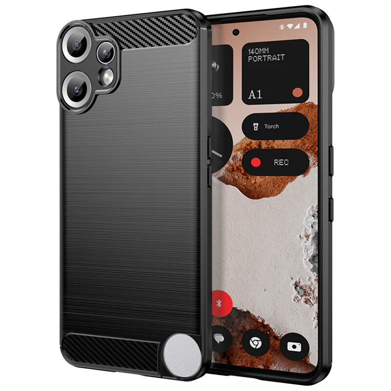 Husa Nothing CMF Phone 2 Pro Techsuit Carbon Silicone, negru