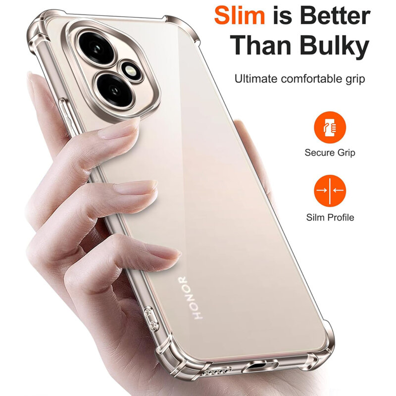 Husa Honor 400 Pro Techsuit Shockproof Clear Silicone, transparenta
