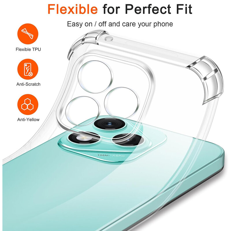 Husa Honor 400 Lite Techsuit Shockproof Clear Silicone, transparenta
