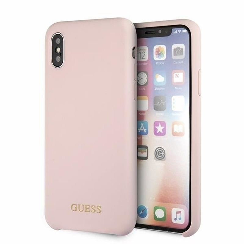 Bumper iPhone XS Guess Silicone - Light Pink GUHCPXLSGLLP