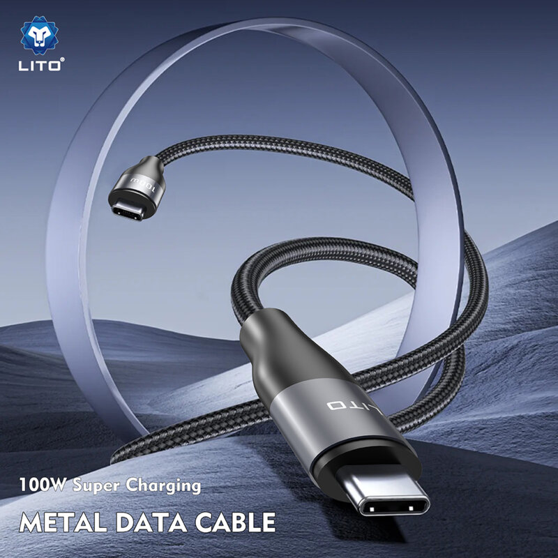 Cablu de date la Type-C Fast Charging, 100W, 1m Lito LD23CC, gri