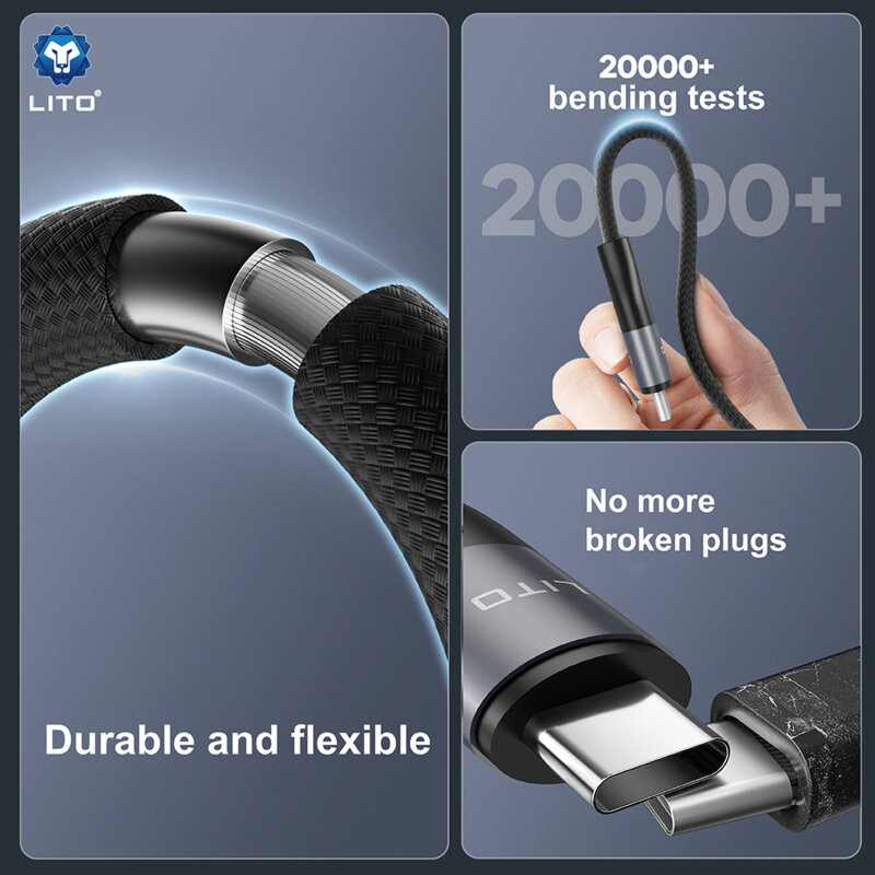 Cablu de date Type-C Fast Charging, 100W, 1m Lito LD23CC, gri