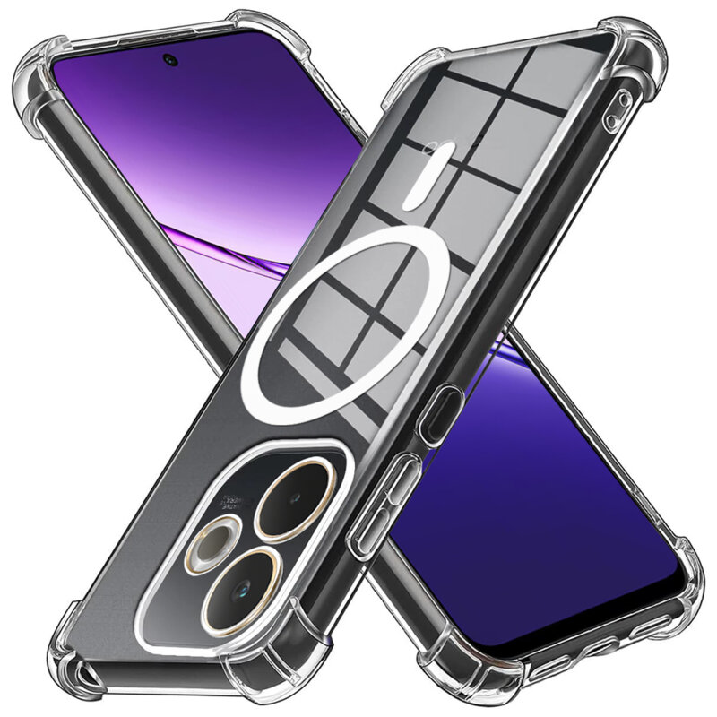 Husa Oppo A5 Pro 4G Techsuit Shockproof Clear Silicone MagSafe, transparenta