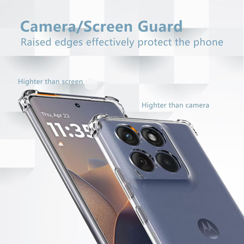 Husa Motorola Edge 60 Pro Techsuit Shockproof Clear Silicone, transparenta